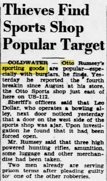 Ottos Sporting Goods - Nov 21 1949 Robbery